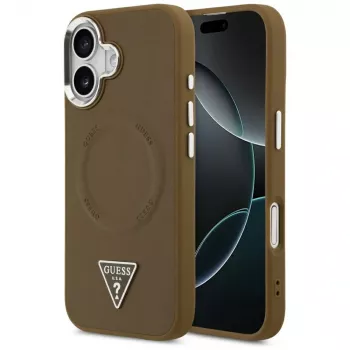 GUESS Triangle Logo MagSafe-hoesje voor iPhone 17 - bruin