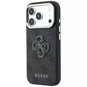 GUESS 4G & Big Resin Logo case voor iPhone 17 Pro / 18 Pro - zwart