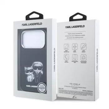Karl Lagerfeld IML Karl & Choupette Bodies Sketch Print MagSafe-hoesje voor iPhone 18 Pro / 17 Pro - zwart