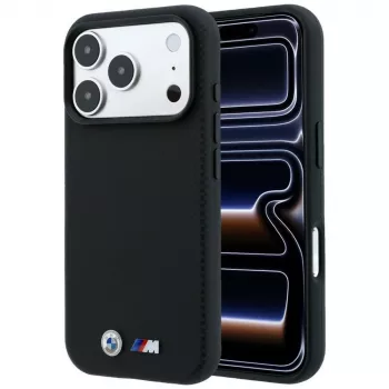 BMW M Quadrille Kevlar Metal Logo MagSafe-hoesje voor iPhone 18 Pro Max / 17 Pro Max - zwart