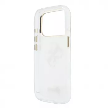 GUESS IML 4G Script Metal MagSafe-hoesje voor iPhone 18 Pro / 17 Pro, Wit