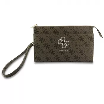 Guess Phone Pouch 4G Big Logo - bruine crossbody-tas met kaartvakken