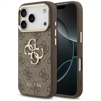 GUESS 4G Big Logo Classic telefoonhoesje voor iPhone 17 Pro Max / 18 Pro Max - bruin & goud