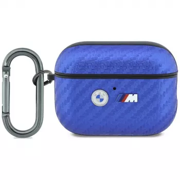 BMW M Carbon Metal Logo hoesje voor AirPods Pro 3, Lichtblauw