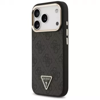 GUESS 4G Triangle Logo MagSafe-hoesje voor iPhone 18 Pro / 17 Pro - zwart & goud