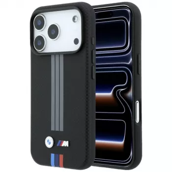 BMW M Quadrille Kevlar Antraciet & driekleurige druklijnen MagSafe-hoesje voor iPhone 18 Pro / 17 Pro