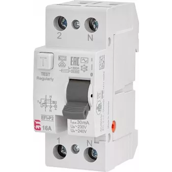 ETI EFI-P2 aardlekschakelaar 2P 16A 30mA type A