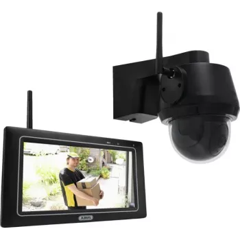 ABUS EasyLook BasicSet PPDF17100 draadloze bewakingscameras et, 4-kanaals met 1 camera, 2K QHD, 2,4 GHz, 7 inch monitor, IP66
