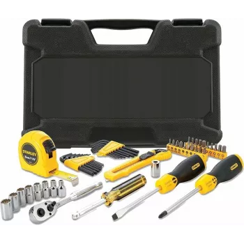 STANLEY STMT0-74864 51-delige gereedschapsset met 1/4 inch & 1/2 inch dopsleutels en combinatiesleutels in kunststof koffer