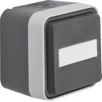 Hager WNC181 SCHUKO opbouwstopcontact met klapdeksel en beschriftingsveld, W.1, IP55