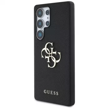 GUESS Grained Big 4G Logo Small Classic Logo hoesje voor Samsung Galaxy S25 Ultra - zwart
