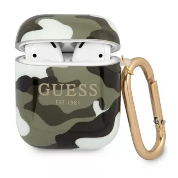 GUESS Camo Collection AirPods 1/2 hoesje groen/khaki
