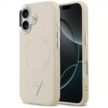 GUESS Triangle Logo MagSafe-hoesje voor iPhone 17 – beige