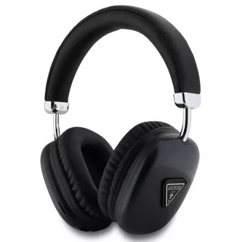 GUESS Bluetooth 5.3 over-ear-koptelefoon met metalen driehoeklogo - zwart