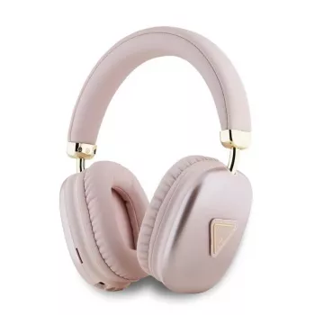 GUESS Metallic Triangle Logo on-ear Bluetooth-koptelefoon V5.3 roze