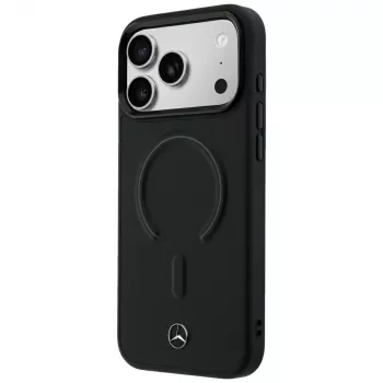 Mercedes-Benz Echtlederen MagSafe-hoesje voor iPhone 18 Pro / 17 Pro, Zwart