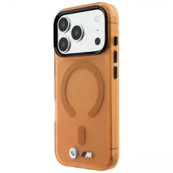 BMW M IML Frosted Metal Logo & Trims MagSafe hoesje voor iPhone 18 Pro Max / 17 Pro Max - oranje