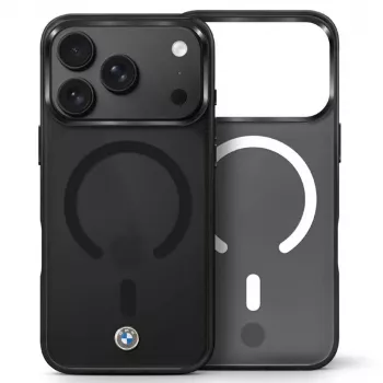 BMW Sign Frosted IML & Metal Logo MagSafe-hoesje voor iPhone 18 Pro Max / 17 Pro Max - zwart