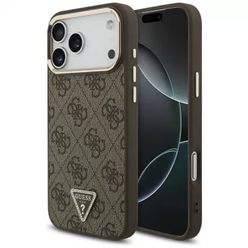 GUESS 4G Triangle Logo MagSafe-hoes voor iPhone 18 Pro Max / 17 Pro Max - bruin
