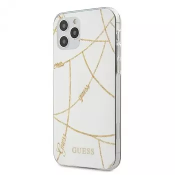 GUESS Gold Chain Collection hardcase voor Apple iPhone 12 Pro Max - wit