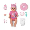 ZAPF CREATION Baby born Emma Click & Play 43 cm interactieve pop met roze rompertje en hoed