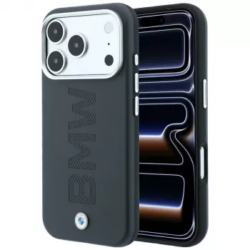 BMW Signature Centered Deboss MagSafe case voor iPhone 18 Pro / 17 Pro - grijs