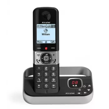 Alcatel F890 Voice DECT draadloze telefoon met antwoordapparaat, zwart/zilver