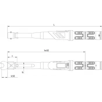 Gedore DMSE 300 Momentsleutel met insteek-vierkantaandrijving 14x18 mm, 60-300 Nm, gekalibreerd