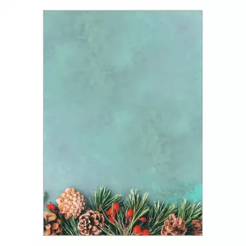 SIGEL DP642 Kerstbriefpapier, groen kerstmotief, A4, 90 g/m2, 100 vellen