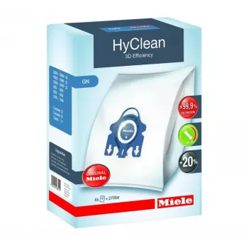 Miele GN HyClean Pure stofzuigerzakkenpak, 4 zakken + 2 filters, 99,9% filtratie, voor S4000/S5000/S6000/S8000/C1/C2/C3