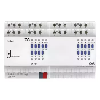 THEBEN THE DM 8-2 T KNX universele dimmer, 8-kanaals, 250 W/VA per kanaal, DIN-rail
