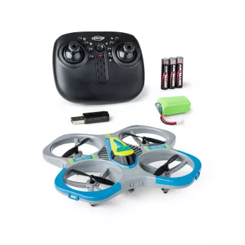TAMIYA CARSON Carson Cyber Drone politie 2.4G 100% RTF – politie-editie quadrocopter met 6-assige gyro, hoogtebehoud, headless-modus, 360°-flips, LED-verlichting, vliegklaar