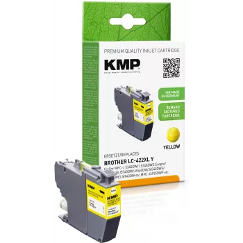 KMP Remanufactured gele inktcartridge voor Brother LC422XLY (MFC-J5340DW, MFC-J5740DW, MFC-J6540DW, MFC-J6940DW) - hoge capaciteit 1500 pagina's