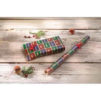 SIGEL GP122 kerstcadeaupapier bruin cut-out-stijl met afscheurstrook, 5 m x 70 cm, 80 g/m², FSC-gecertificeerd