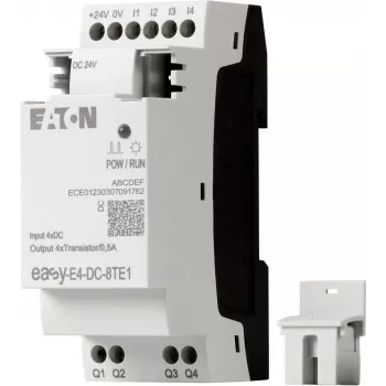 Eaton easyE4 DC 8TE1 digitale I/O-uitbreidingsmodule, 4DI/4DO, 24V DC, transistor PNP