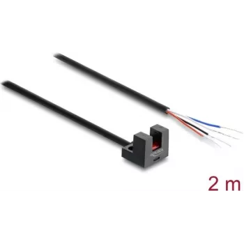 Delock lichtsluis vorkvormig 5 mm L-type met 4 open kabeleinden PNP L/D omschakelbaar 2 m
