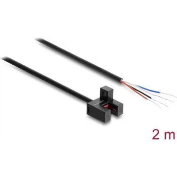 Delock vorklichtsluis 5 mm type F met 4 open kabeleinden NPN Light-ON/Dark-ON omschakelbaar 2 m