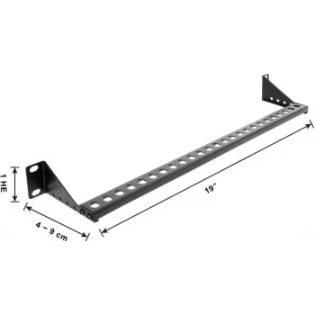 Delock 19 inch 1U kabelmanagementpaneel met verstelbare diepte 40-90 mm, zwart