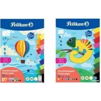 Pelikan Tonpapierblok DIN A3, 10 vellen, 10 verschillende kleuren, 120 g/m², kopgelijmd
