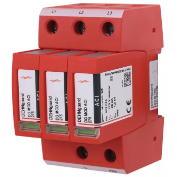 DEHN DG M TNC ACI 275 FM type 2 overspanningsbeveiliging, 3-polig, 275 V AC, met afstandsbewaking