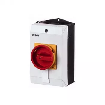 Eaton T0-2-1/I1/SVB hoofdschakelaar, 20 A, 3-polig, opbouwmontage, noodstop, rood/geel