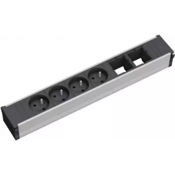 Bachmann CONI 4xUTE 2xABD stroomverdeeleenheid, 4 universele stopcontacten, 2 USB-laadaansluitingen, zwart