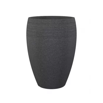 Emsa Landhaus bloempot 283/65 zwart-graniet D47 – 47 cm ronde plantenpot, 38 L, UV- en vorstbestendig, binnen/buiten