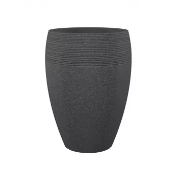 Emsa Landhaus bloempot 283/65 zwart-graniet D47 – 47 cm ronde plantenpot, 38 L, UV- en vorstbestendig, binnen/buiten