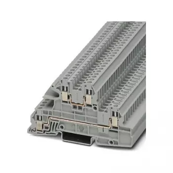 Phoenix 3076031 UTI 2,5-L/L installatie-rijgkoppelklem, meerlaags, schroefaansluiting, 2 niveaus, 4 aansluitingen, 2,5 mm², 500 V, 24 A, grijs