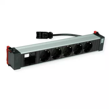 Bachmann POWER FRAME 5x Schuko-stopcontact 1x module-slot 0,2m GST18i3 zwart