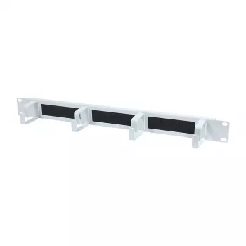 ALLNET ALL-S0002260 19-inch kabelgeleidingsplaat met borstels, 1HE, metaal met 4 beugels, lichtgrijs