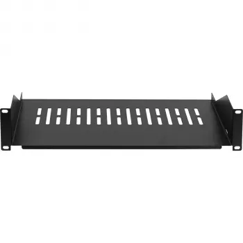 EFB ELEKTRONIK 19 inch 2U vast rack-legbord, 300 mm diep, 22 kg belasting, diepzwart RAL 9005