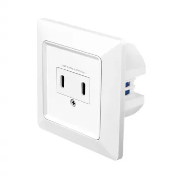 LogiLink wandcontactdoos met 2-poorts USB-C-oplader, 25W PD