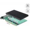 Delock PCI Express 5.0 x16 kaart naar 4 x interne NVMe M.2 Key M met koellichaam - bifurcatie